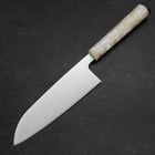 Santoku AUS-8 Polished Ocean White Handle 165mm (6.5”)-[Musashi]-[Japanese-Kitchen-Knives]