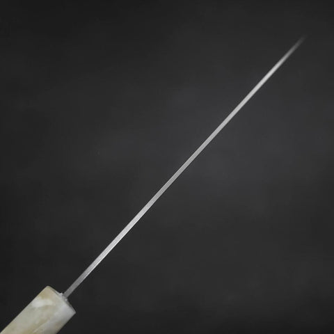 Santoku AUS-8 Polished Ocean White Handle 165mm (6.5”)-[Musashi]-[Japanese-Kitchen-Knives]