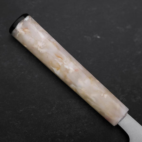 Santoku AUS-8 Polished Ocean White Handle 165mm (6.5”)-[Musashi]-[Japanese-Kitchen-Knives]