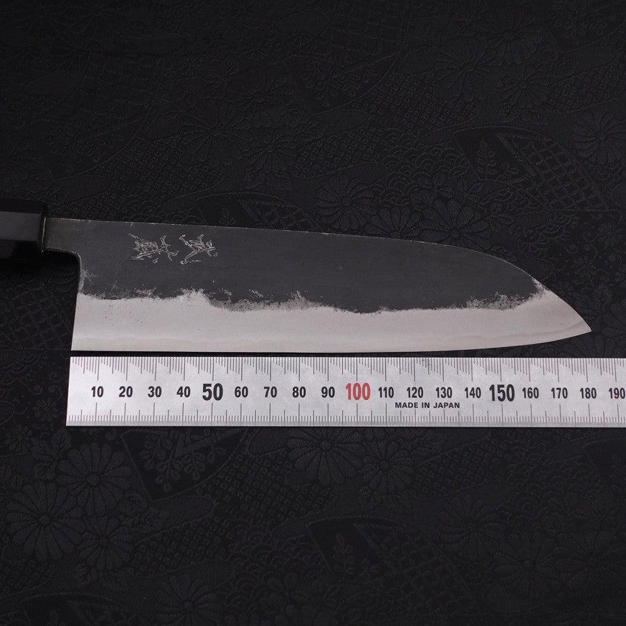 Santoku Aogami-Super Kurouchi Buffalo Ebony Handle 180mm-Aogami Super-Kurouchi-Japanese Handle-[Musashi]-[Japanese-Kitchen-Knives]