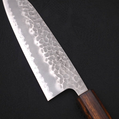 Santoku Aogami-Super Tsuchime Sumi Urushi Handle 165mm-Aogami Super-Tsuchime-Japanese Handle-[Musashi]-[Japanese-Kitchen-Knives]