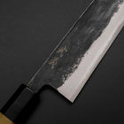 Santoku Blue Steel #1 Kurouchi Buffalo Magnolia Handle 165mm-[Musashi]-[Japanese-Kitchen-Knives]