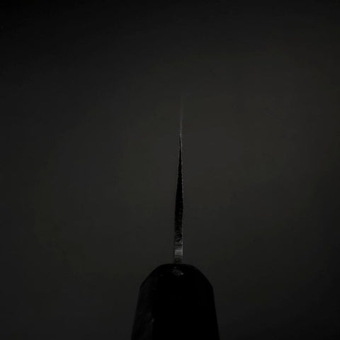 Santoku Blue Steel #1 Kurouchi Buffalo Magnolia Handle 165mm-[Musashi]-[Japanese-Kitchen-Knives]