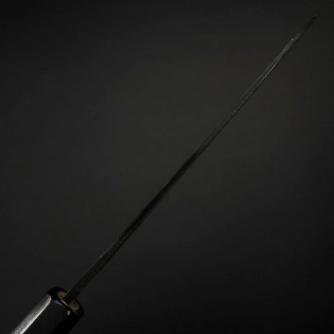 Santoku Blue Steel #1 Kurouchi Buffalo Magnolia Handle 165mm-[Musashi]-[Japanese-Kitchen-Knives]