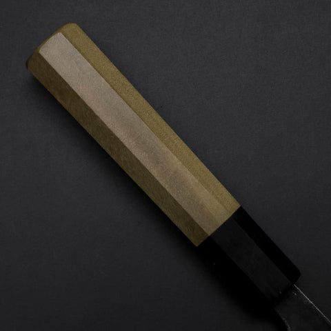 Santoku Blue Steel #1 Kurouchi Buffalo Magnolia Handle 165mm-[Musashi]-[Japanese-Kitchen-Knives]