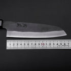 Santoku Blue Steel #1 Stainless Clad Kurouchi Dark Blue Urushi Handle 170mm-[Musashi]-[Japanese-Kitchen-Knives]