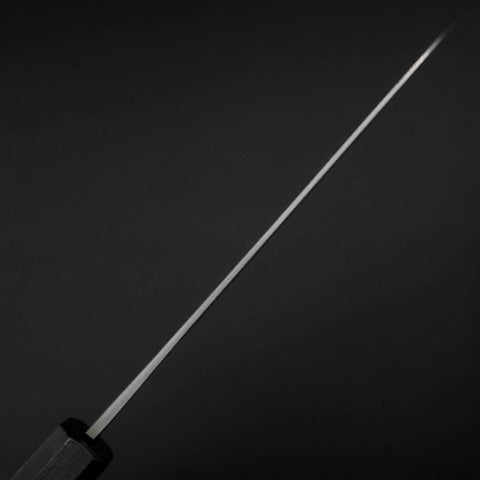 Santoku Blue Steel #1 Stainless Clad Kurouchi Dark Blue Urushi Handle 170mm-[Musashi]-[Japanese-Kitchen-Knives]