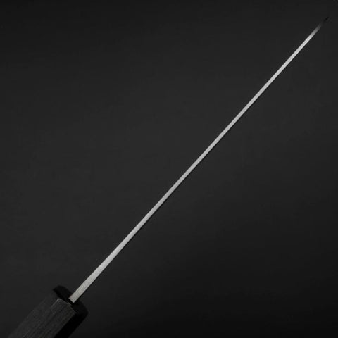 Santoku Blue Steel #1 Stainless Clad Kurouchi Green Urushi Handle 170mm-[Musashi]-[Japanese-Kitchen-Knives]