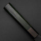 Santoku Blue Steel #1 Stainless Clad Kurouchi Green Urushi Handle 170mm-[Musashi]-[Japanese-Kitchen-Knives]