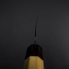 Santoku Blue Steel #1 Stainless Clad Polished Zelkova Handle 165mm-[Musashi]-[Japanese-Kitchen-Knives]