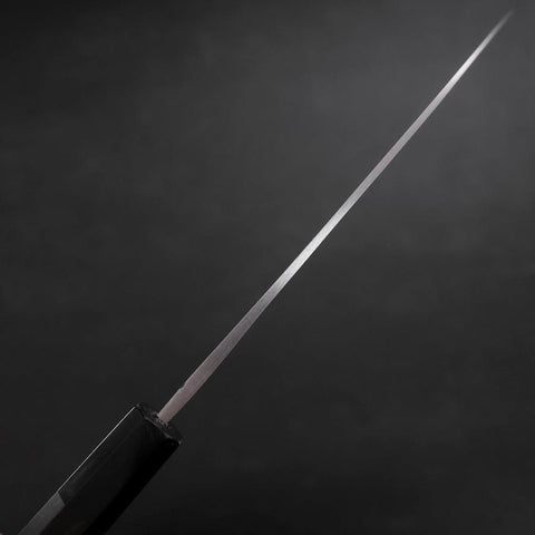 Santoku Blue Steel #2 Damascus Buffalo Ebony Handle 165mm (6.5”)-[Musashi]-[Japanese-Kitchen-Knives]
