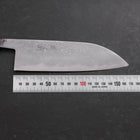 Santoku Blue Steel #2 Damascus Buffalo Ebony Handle 165mm (6.5”)-[Musashi]-[Japanese-Kitchen-Knives]