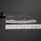Santoku Blue Steel #2 Kurouchi Black Ishime Urushi Handle 165mm-[Musashi]-[Japanese-Kitchen-Knives]