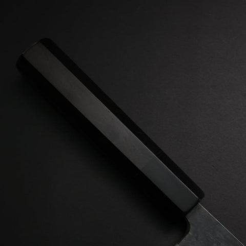 Santoku Blue Steel #2 Kurouchi Buffalo Ebony Handle 165mm (6.5”)-[Musashi]-[Japanese-Kitchen-Knives]