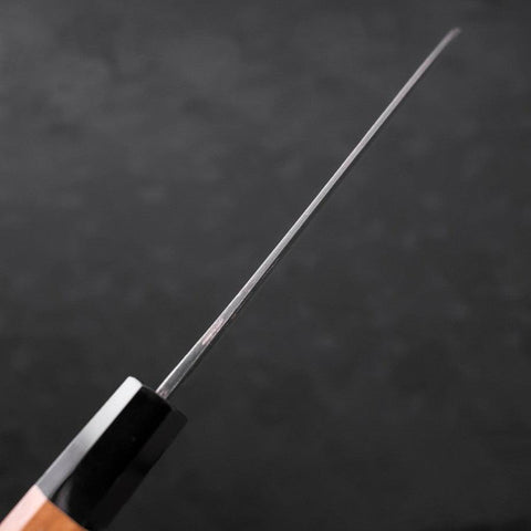 Santoku Blue Steel #2 Kurouchi Buffalo Teak Handle 165mm (6.5”)-[Musashi]-[Japanese-Kitchen-Knives]