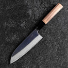 Santoku Blue Steel #2 Kurouchi Buffalo Walnut Handle 165mm (6.5”)-[Musashi]-[Japanese-Kitchen-Knives]