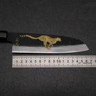 Santoku Blue Steel #2 Kurouchi Chokin Cheetah Buffalo Ebony Handle 165mm-[Musashi]-[Japanese-Kitchen-Knives]