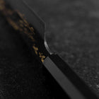 Santoku Blue Steel #2 Kurouchi Chokin Deer Buffalo Ebony Handle 165mm (6.5")-[Musashi]-[Japanese-Kitchen-Knives]