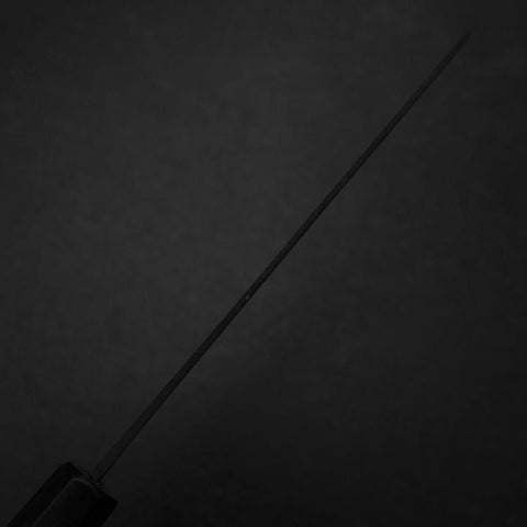 Santoku Blue Steel #2 Kurouchi Chokin Eagle Pine Buffalo Ebony Handle 165mm-[Musashi]-[Japanese-Kitchen-Knives]