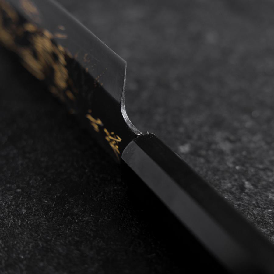 Santoku Blue Steel #2 Kurouchi Chokin Great Buddha Buffalo Ebony