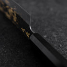 Santoku Blue Steel #2 Kurouchi Chokin Great Buddha Buffalo Ebony Handle 165mm (6.5")-[Musashi]-[Japanese-Kitchen-Knives]
