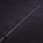 Santoku Blue Steel #2 Kurouchi Chokin Nami-Fuji Buffalo Ebony Handle 170mm (6.7”)-[Musashi]-[Japanese-Kitchen-Knives]