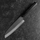 Santoku Blue Steel #2 Kurouchi Chokin Sakura-Fuji Buffalo Ebony Handle 165mm-[Musashi]-[Japanese-Kitchen-Knives]