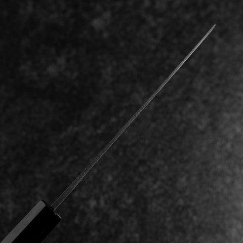 Santoku Blue Steel #2 Kurouchi Chokin Sakura-Fuji Buffalo Ebony Handle 165mm-[Musashi]-[Japanese-Kitchen-Knives]
