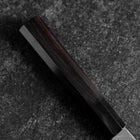 Santoku Blue Steel #2 Kurouchi Chokin Sakura-Fuji Buffalo Ebony Handle 165mm-[Musashi]-[Japanese-Kitchen-Knives]