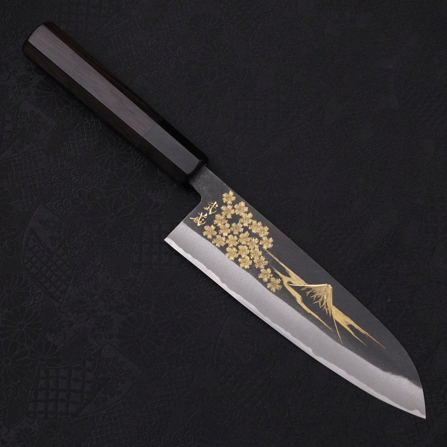 三徳 青紙2号 黒打 桜-富士山 黒檀水牛柄 170mm – MUSASHI