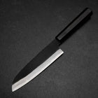 Santoku Blue Steel #2 Kurouchi Chokin Samurai Full Moon Buffalo Ebony Handle 165mm-[Musashi]-[Japanese-Kitchen-Knives]