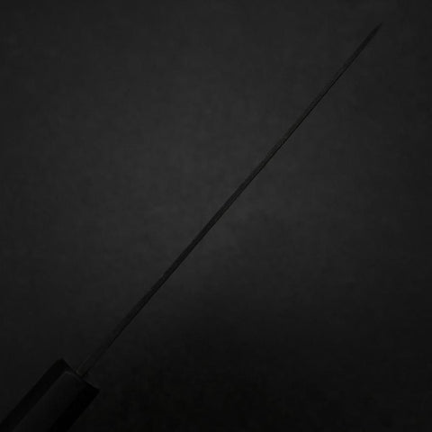 Santoku Blue Steel #2 Kurouchi Chokin Samurai Full Moon Buffalo Ebony Handle 165mm-[Musashi]-[Japanese-Kitchen-Knives]