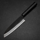 Santoku Blue Steel #2 Kurouchi Chokin Samurai New Moon Buffalo Ebony Handle 165mm-[Musashi]-[Japanese-Kitchen-Knives]