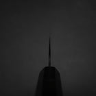 Santoku Blue Steel #2 Kurouchi Chokin Samurai New Moon Buffalo Ebony Handle 165mm-[Musashi]-[Japanese-Kitchen-Knives]