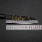 Santoku Blue Steel #2 Kurouchi Chokin Samurai New Moon Buffalo Ebony Handle 165mm-[Musashi]-[Japanese-Kitchen-Knives]