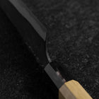 Santoku Blue Steel #2 Kurouchi Damascus Buffalo Magnolia Handle 170mm-[Musashi]-[Japanese-Kitchen-Knives]