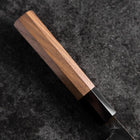 Santoku Blue Steel #2 Kurouchi Damascus Buffalo Walnut Handle 165mm-[Musashi]-[Japanese-Kitchen-Knives]