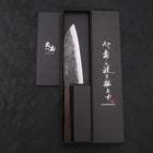 Santoku Blue Steel #2 Kurouchi Ebony Handle 165mm (6.5”)-[Musashi]-[Japanese-Kitchen-Knives]