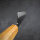 Santoku Blue Steel #2 Kurouchi Oak Handle 165mm (6.5”)-[Musashi]-[Japanese-Kitchen-Knives]