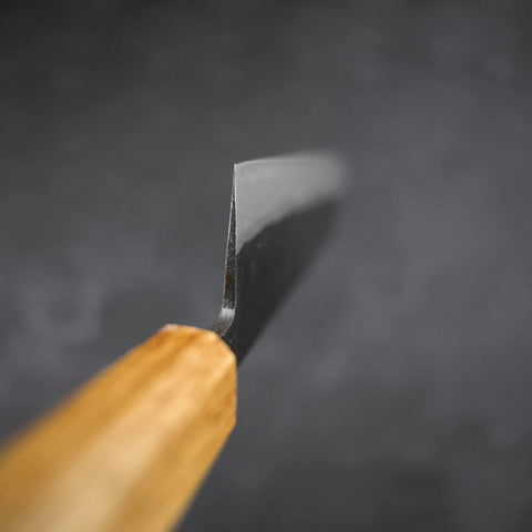 Santoku Blue Steel #2 Kurouchi Oak Handle 165mm (6.5”)-[Musashi]-[Japanese-Kitchen-Knives]