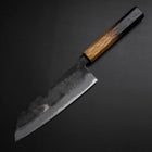 Santoku Blue Steel #2 Kurouchi Yaki-Urushi Handle 165mm (6.5”)-[Musashi]-[Japanese-Kitchen-Knives]