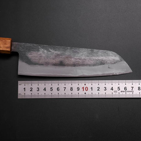 Santoku Blue Steel #2 Kurouchi Yaki-Urushi Handle 165mm (6.5”)-[Musashi]-[Japanese-Kitchen-Knives]