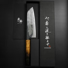 Santoku Blue Steel #2 Kurouchi Yaki-Urushi Handle 165mm-[Musashi]-[Japanese-Kitchen-Knives]