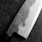 Santoku Blue Steel #2 Kurouchi Zelkova Round Handle 150mm-[Musashi]-[Japanese-Kitchen-Knives]