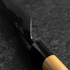 Santoku Blue Steel #2 Kurouchi Zelkova Round Handle 150mm-[Musashi]-[Japanese-Kitchen-Knives]