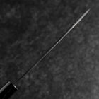 Santoku Blue Steel #2 Kurouchi Zelkova Round Handle 150mm-[Musashi]-[Japanese-Kitchen-Knives]
