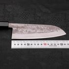 Santoku Blue Steel #2 Nashiji Stainless Clad Buffalo Teak Handle 165mm (6.5”)-[Musashi]-[Japanese-Kitchen-Knives]
