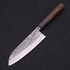 Santoku Blue Steel #2 Nashiji Stainless Clad Sumi Urushi Handle 165mm (6.5”)-[Musashi]-[Japanese-Kitchen-Knives]