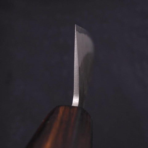 Santoku Blue Steel #2 Nashiji Stainless Clad Sumi Urushi Handle 165mm (6.5”)-[Musashi]-[Japanese-Kitchen-Knives]