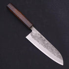 Santoku Blue Steel #2 Nashiji Stainless Clad Sumi Urushi Handle 165mm (6.5”)-[Musashi]-[Japanese-Kitchen-Knives]